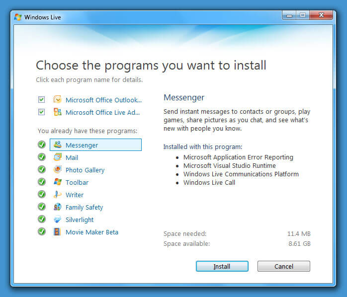Download Windows Live Essentials 2009 Offline Installer
