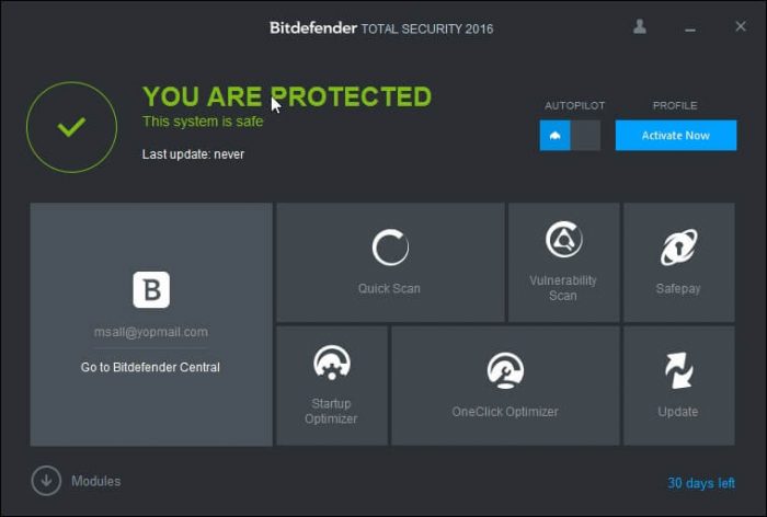 Bitdefender Total Security 2016 Offline Installer 